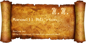 Manowill Márton névjegykártya